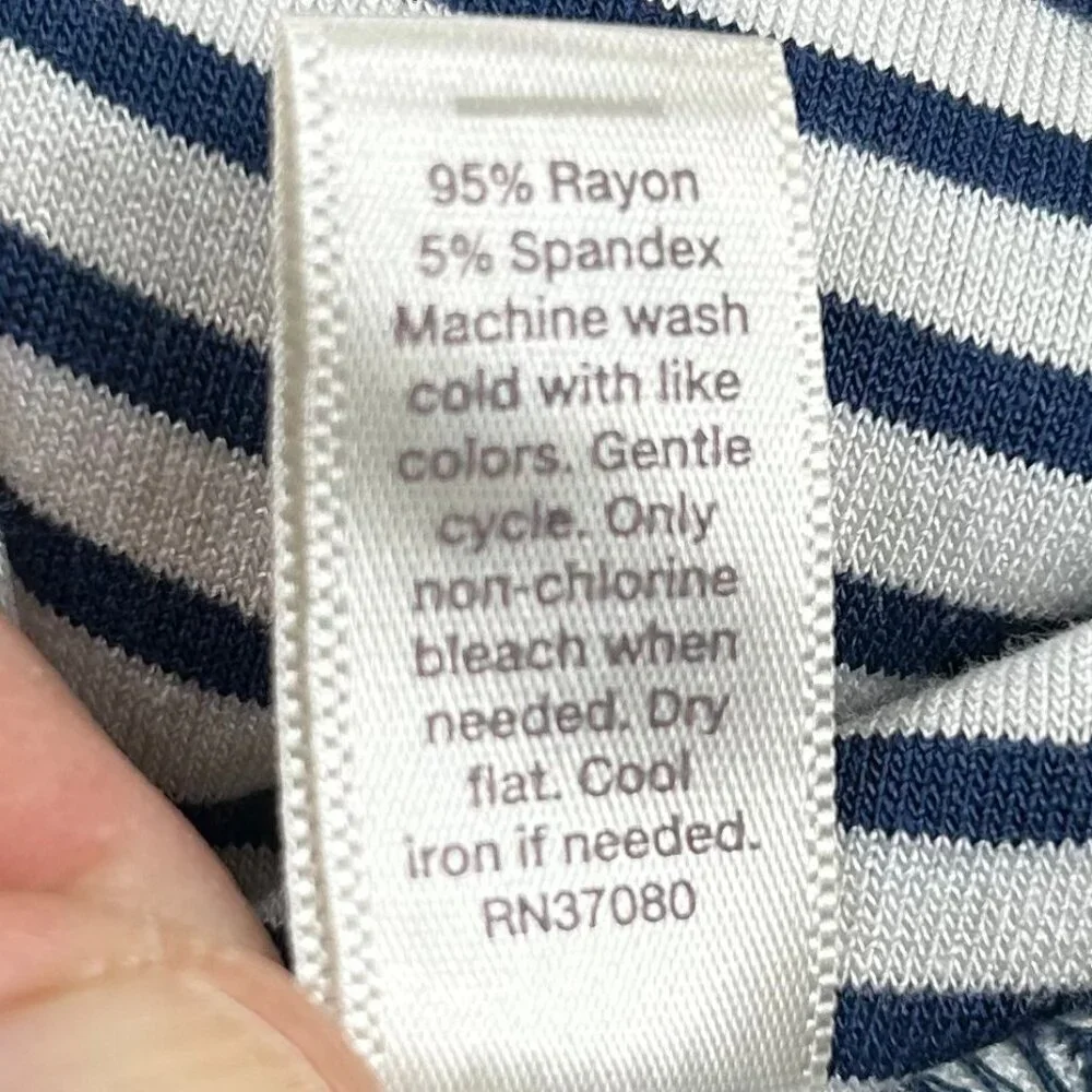 C Est. 1946 NWT Navy Blue White Stripe Sleeveless Tie Accent Dress Size 14/16W - Picture 8 of 9